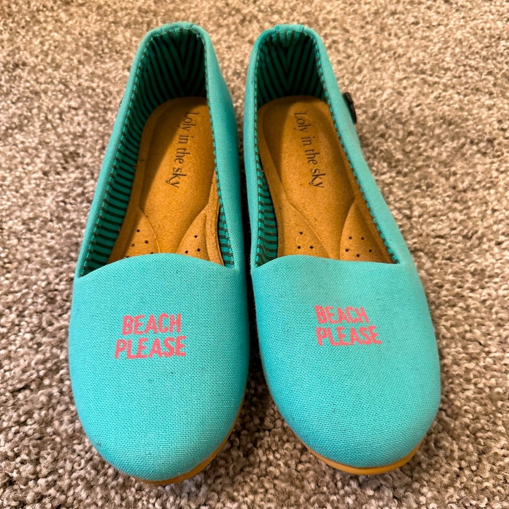 Loly in the sky flats size 6 US color turquoise